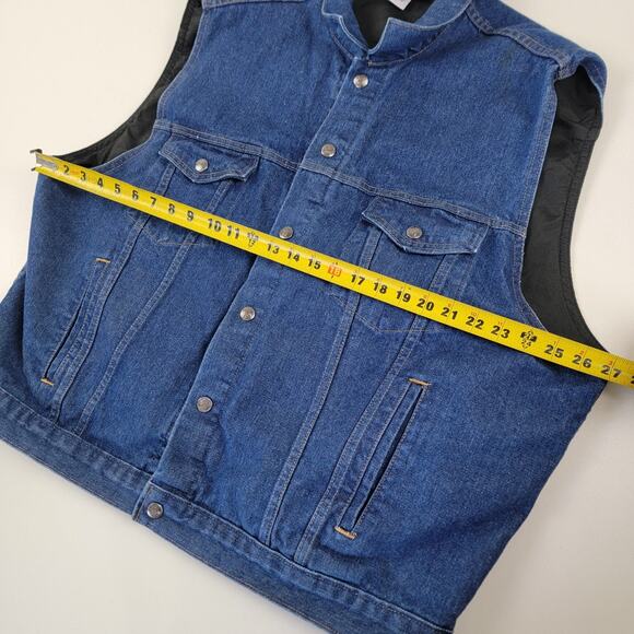 Vintage Authentic NRA Gear Made in USA Denim Concealed Weapon‎ Snap Vest Mens XL - Picture 3 of 7